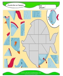 Puzzle Kes Yapıştır Çalışma Sayfaları